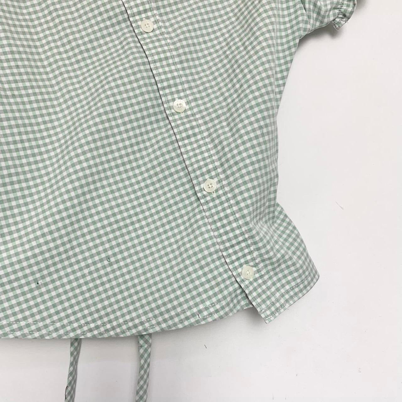 Plaid asymmetric shirt