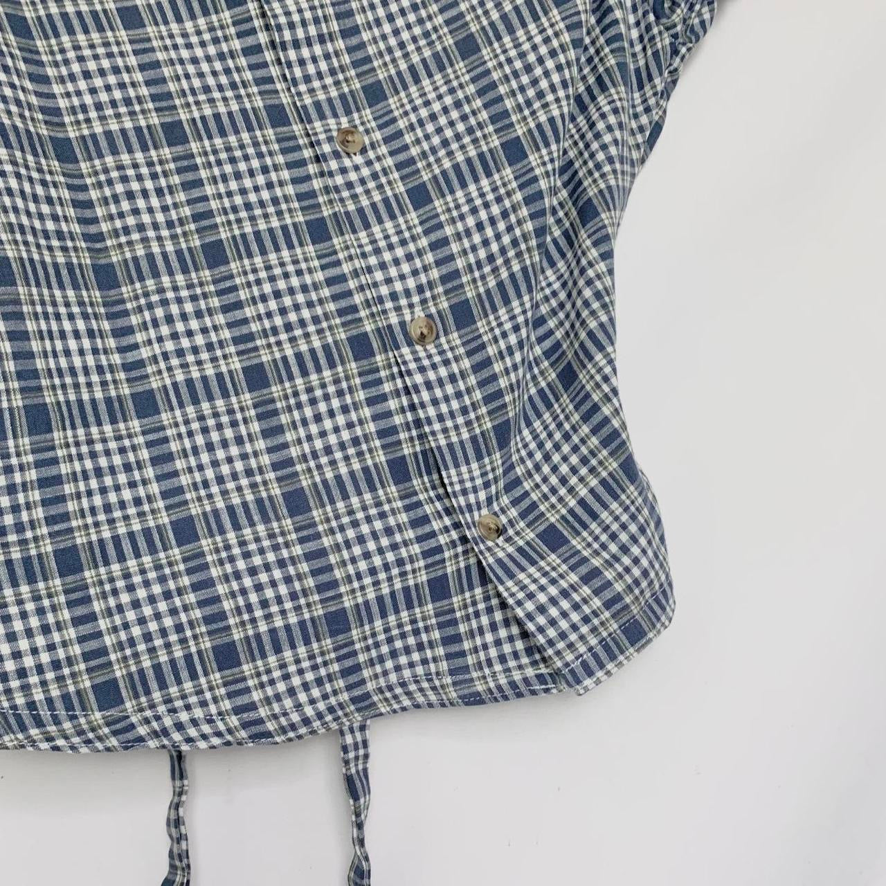 Plaid asymmetric shirt