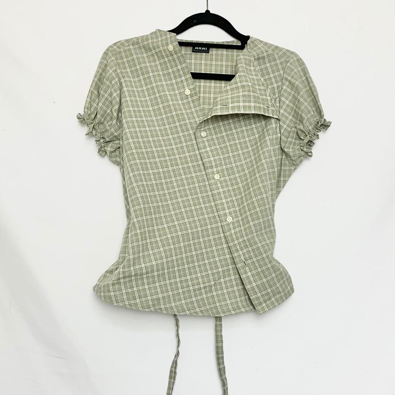 Plaid asymmetric shirt