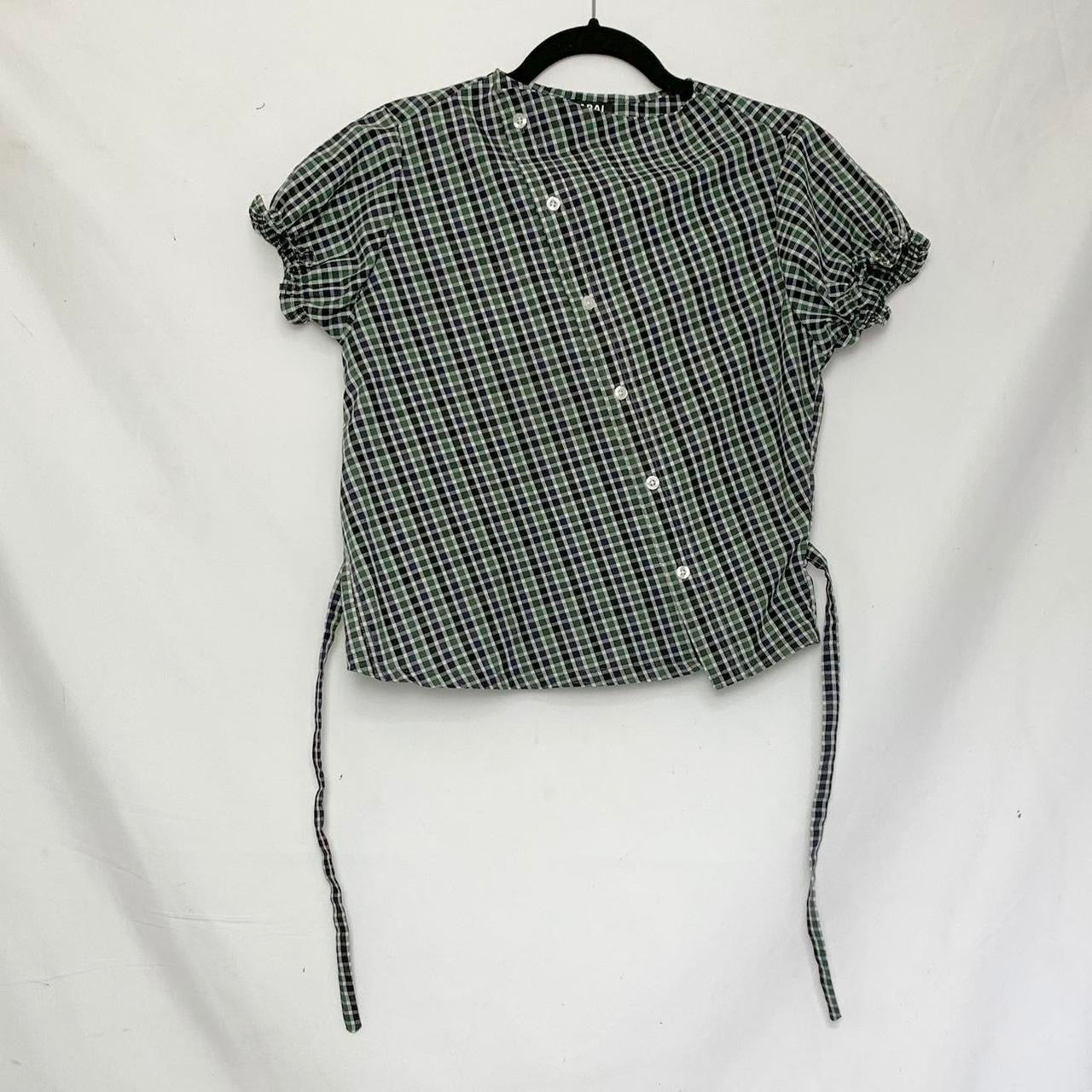 Plaid asymmetric shirt