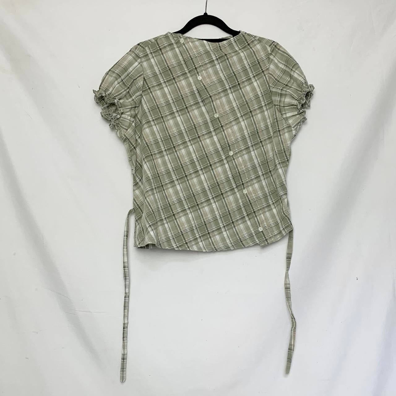 Plaid asymmetric shirt