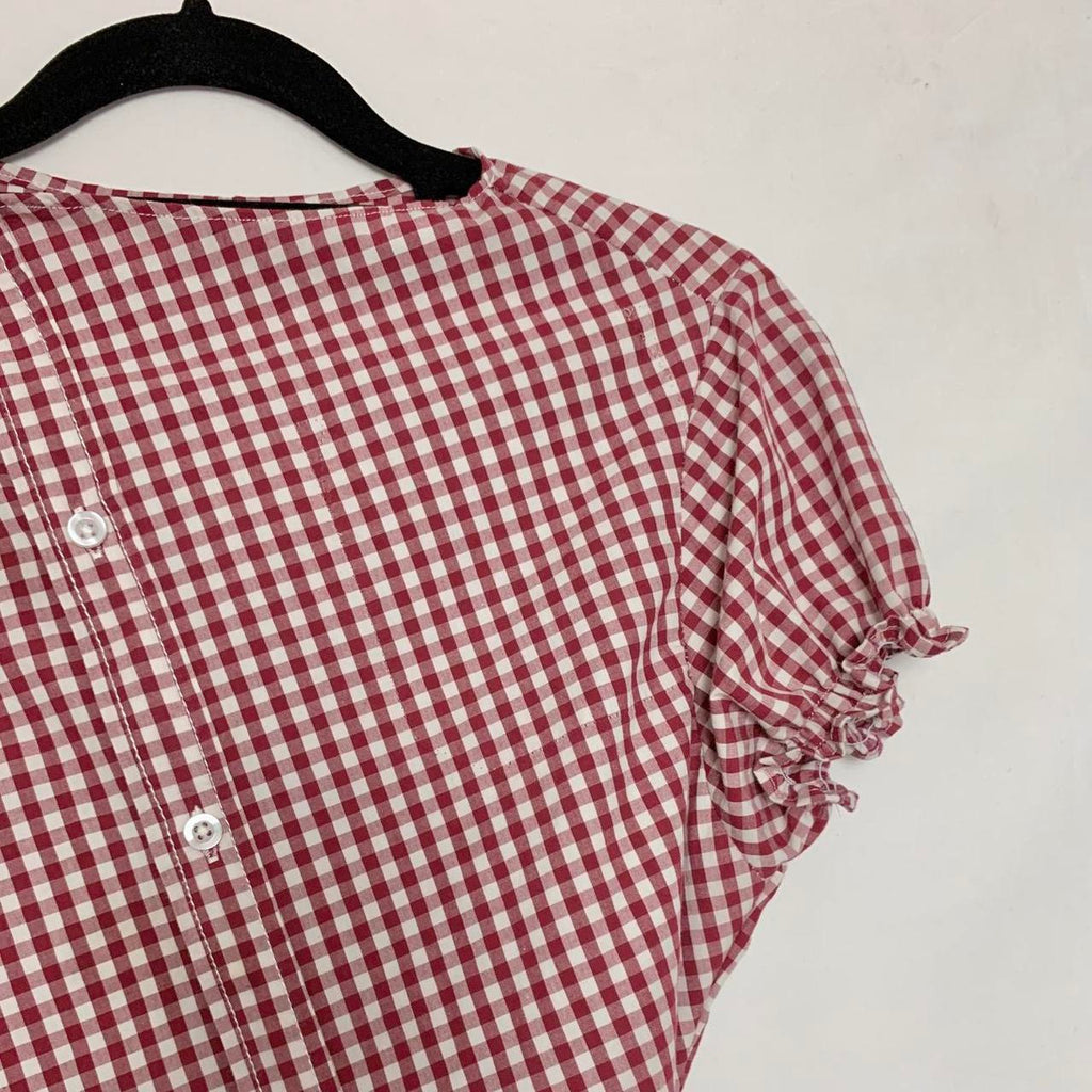 Gingham asymmetric shirt