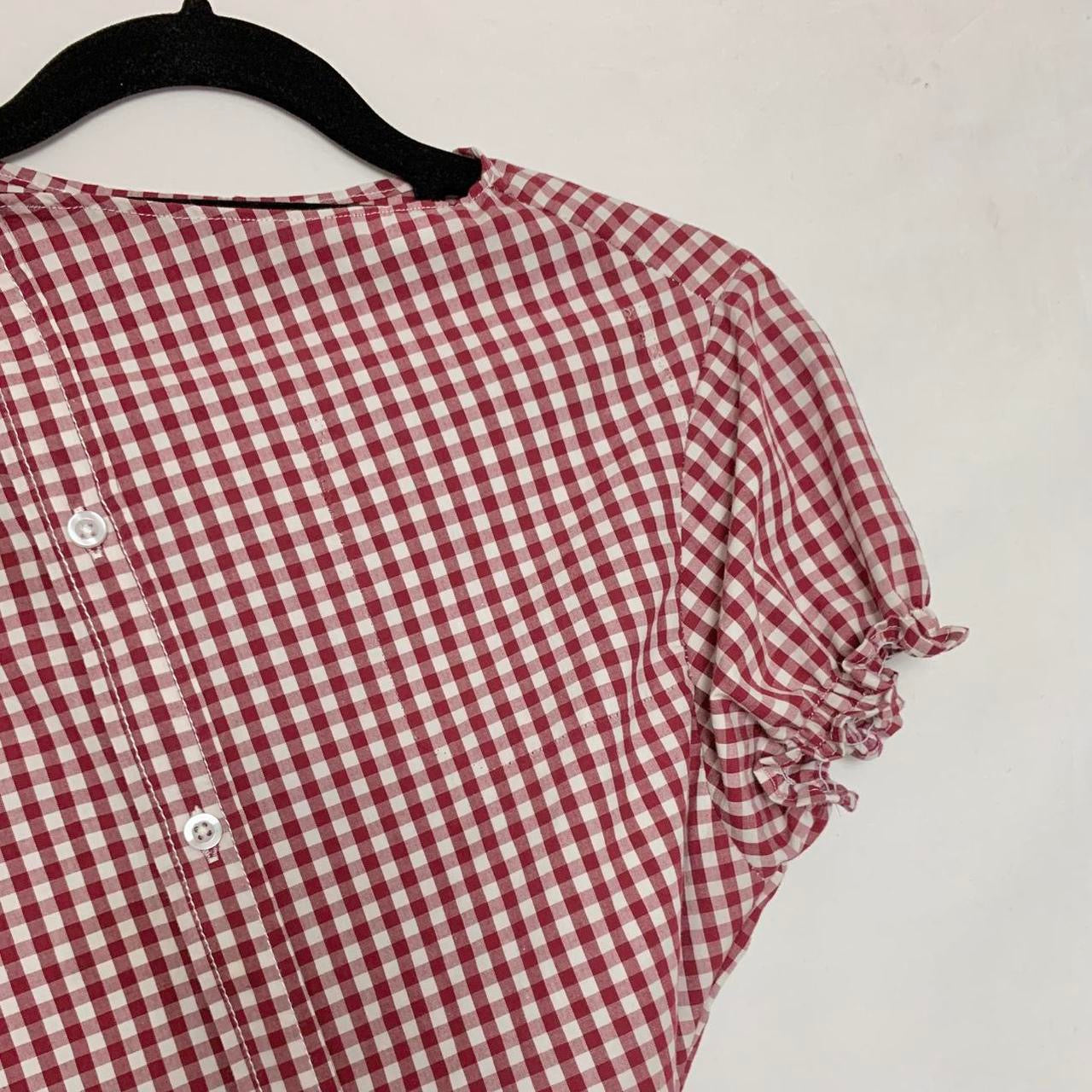 Gingham asymmetric shirt