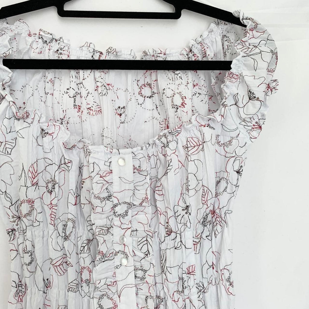 Floral Embroidered Milkmaid Top