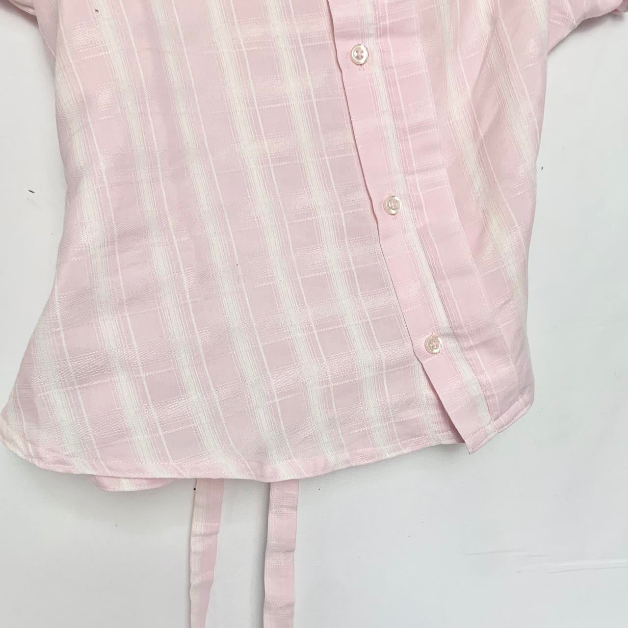 Plaid asymmetric shirt