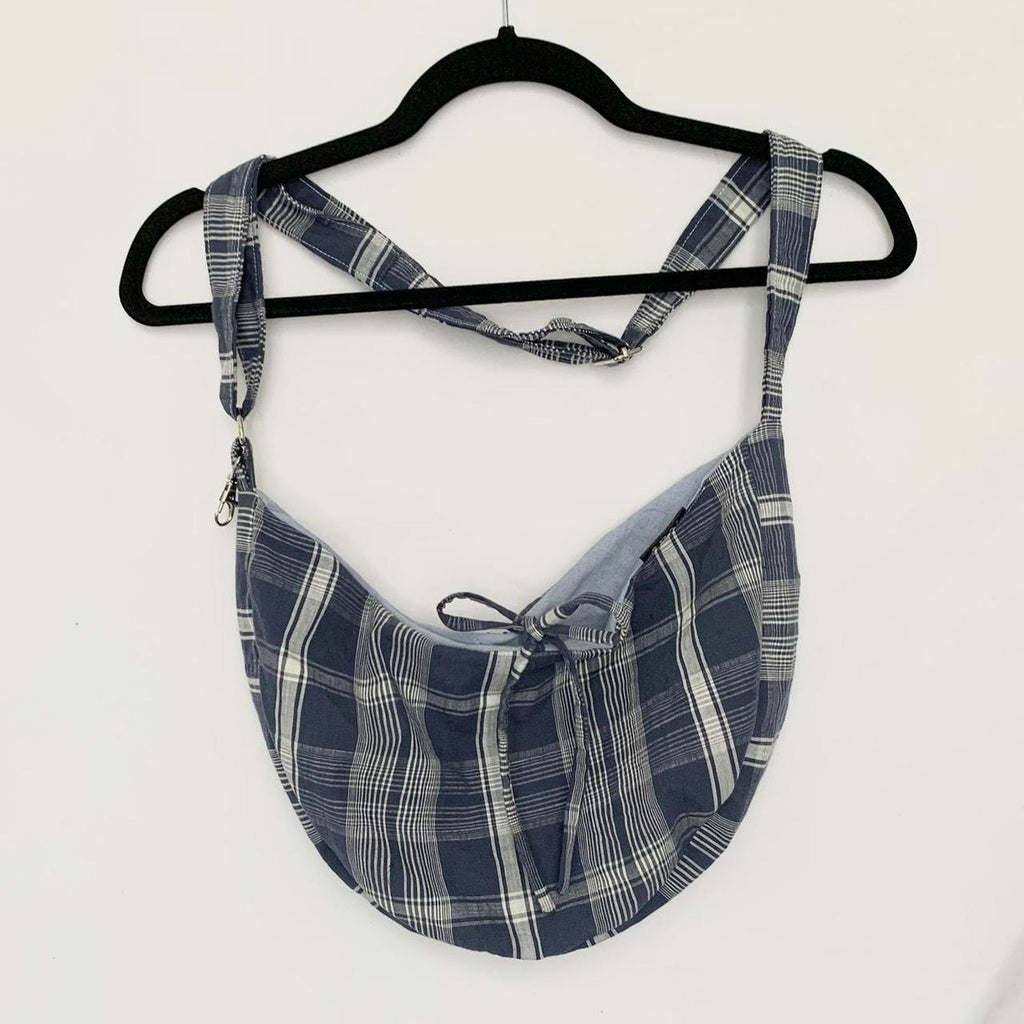 Plaid Crescent Bag