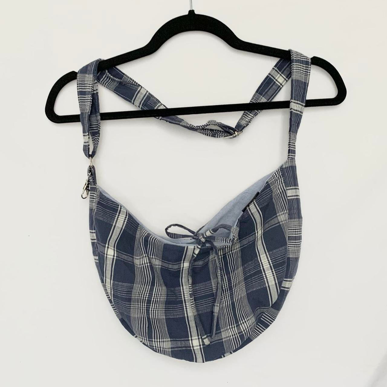 Plaid Crescent Bag