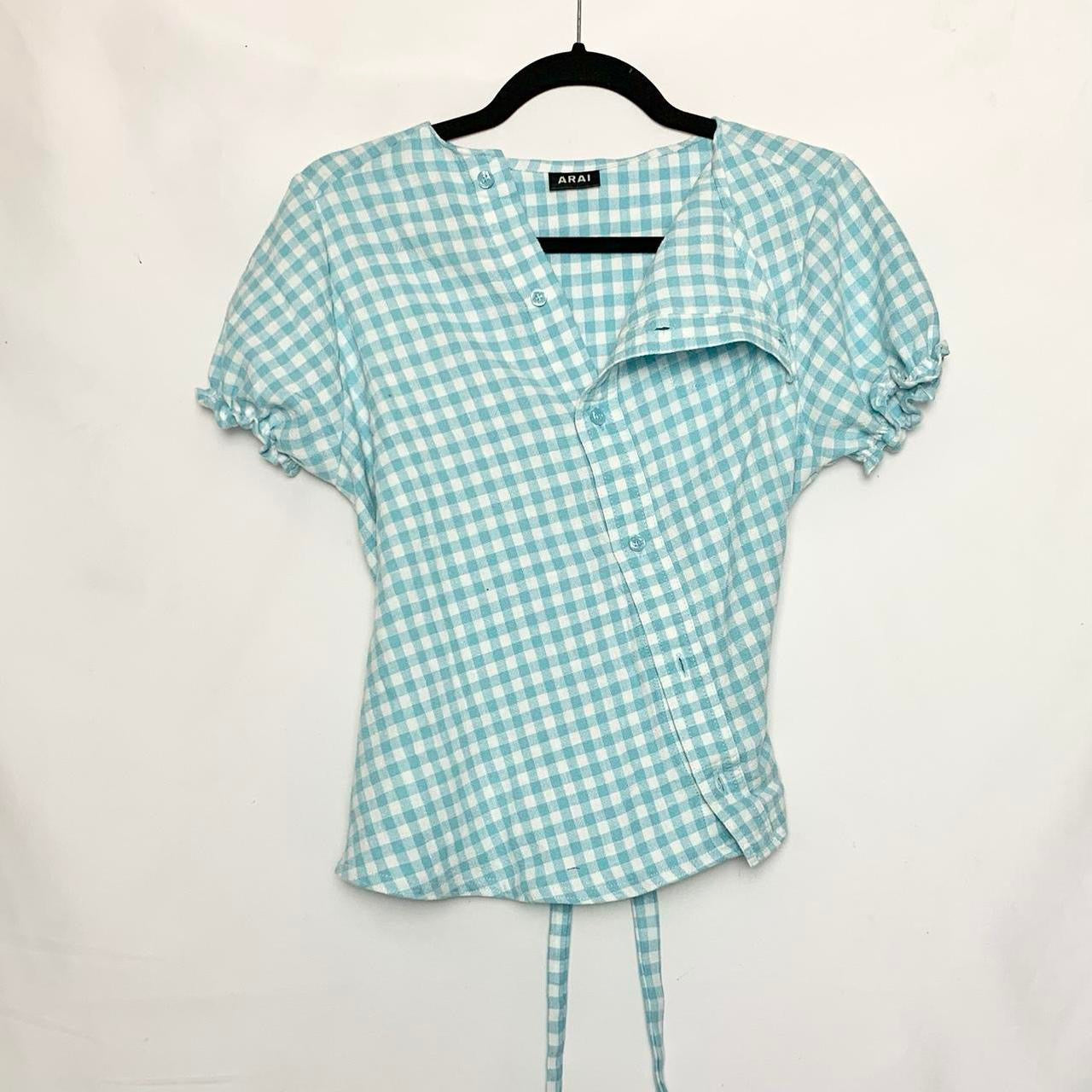 Plaid asymmetric shirt