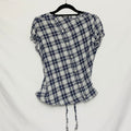 Plaid asymmetric shirt