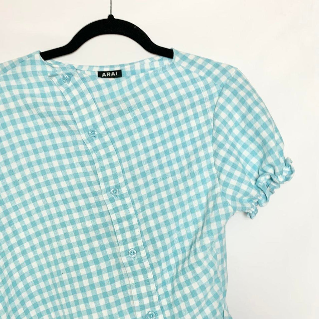 Plaid asymmetric shirt
