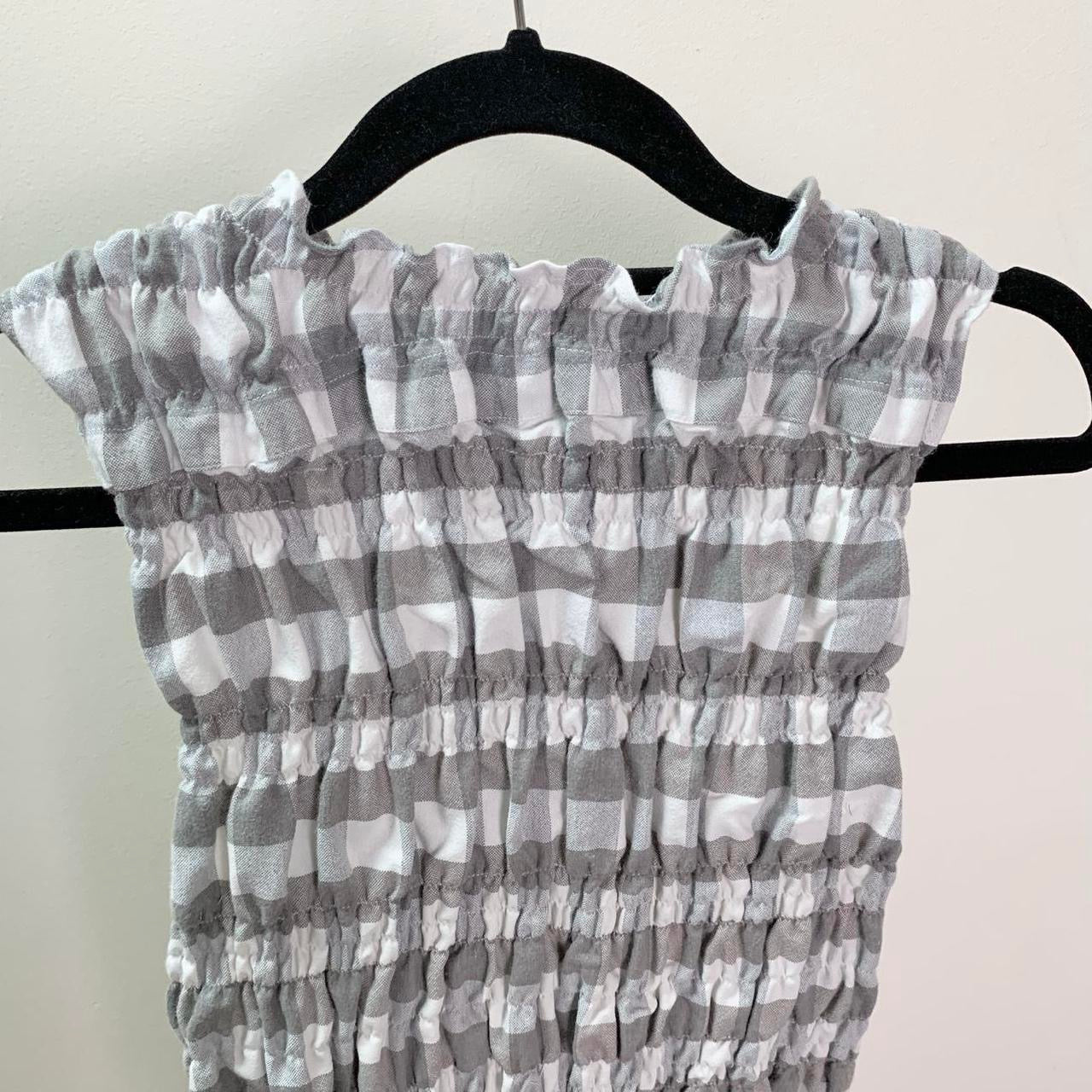 Checkered Ruched Tank Top