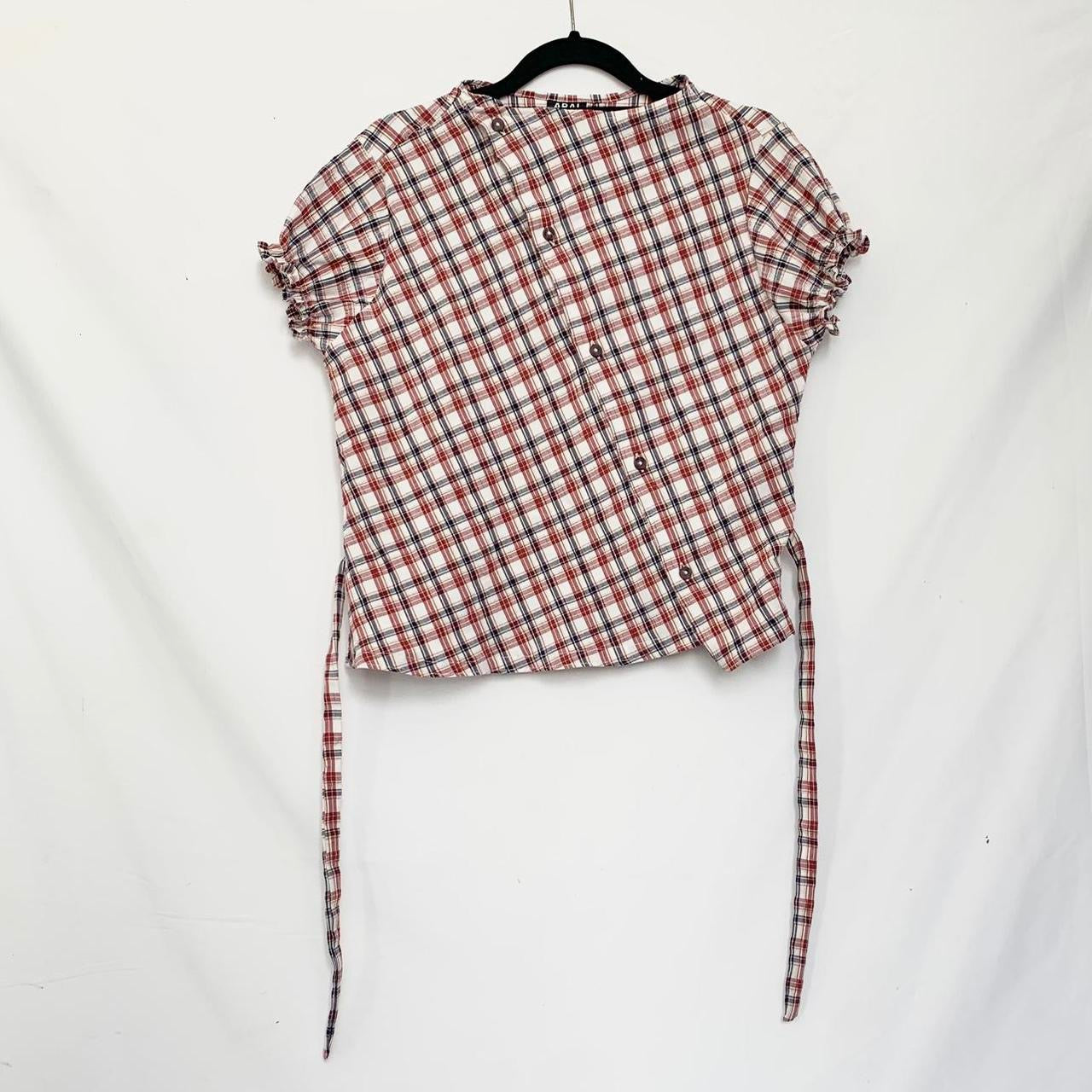 Plaid asymmetric shirt