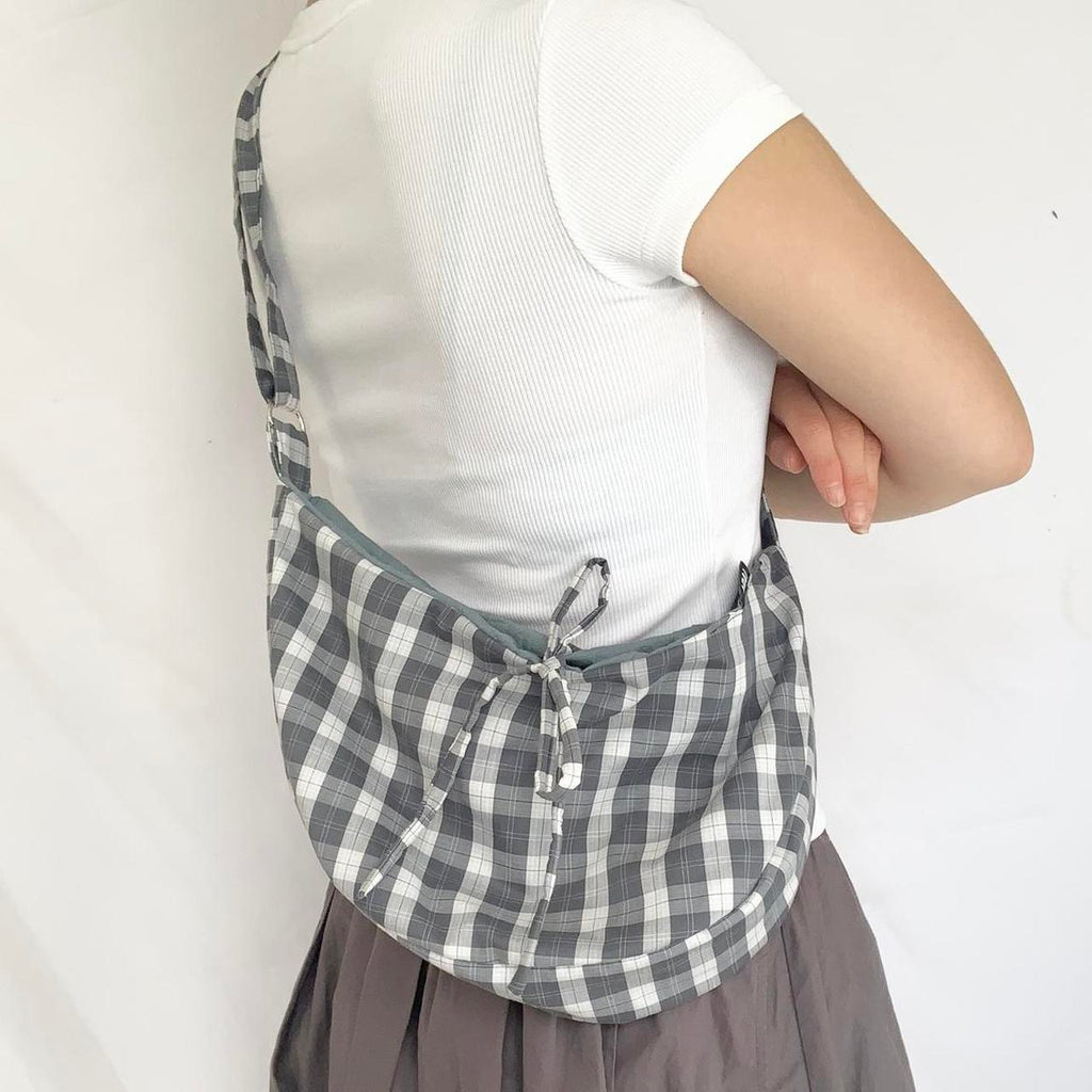 Checkered Crescent Bag