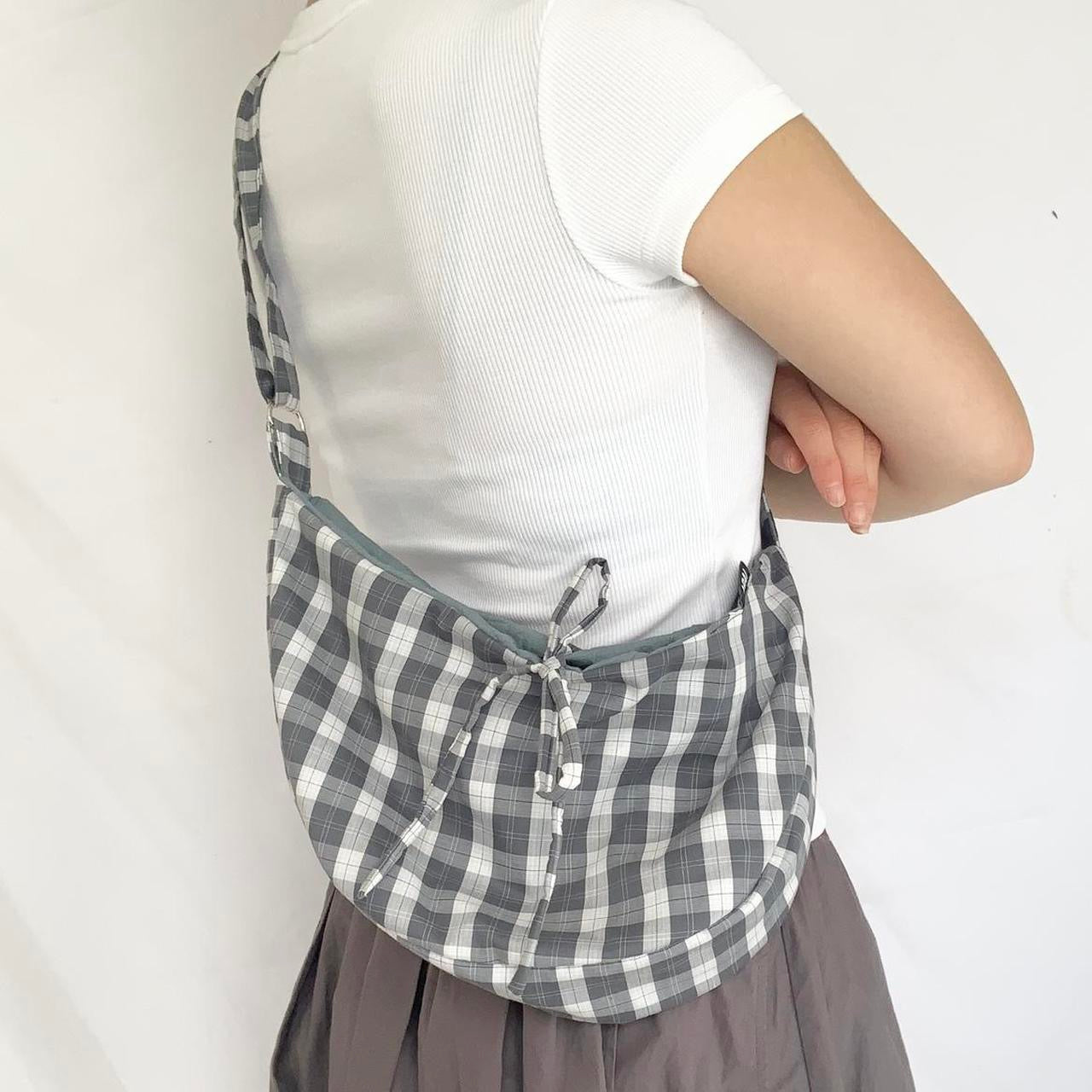 Checkered Crescent Bag