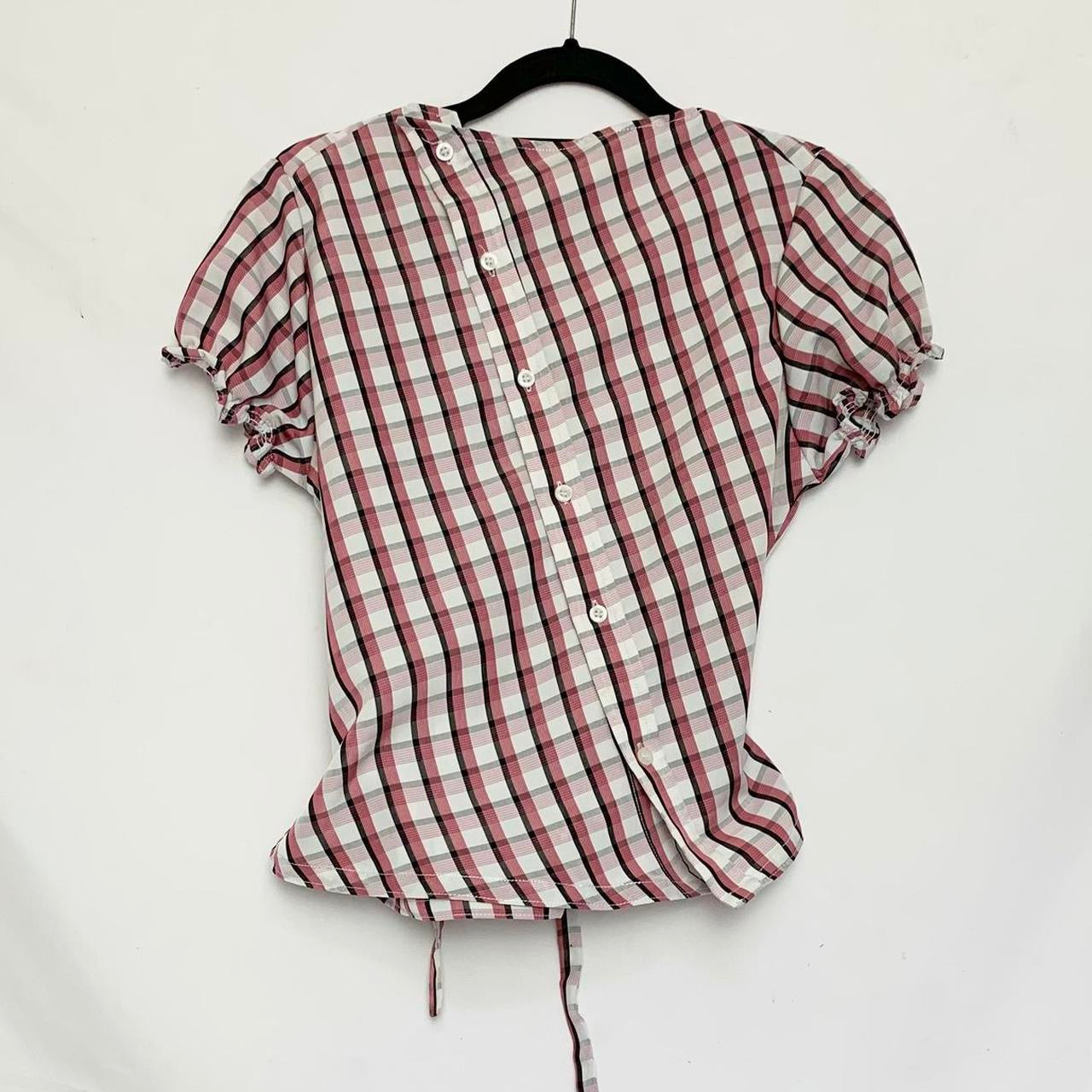 Plaid asymmetric shirt