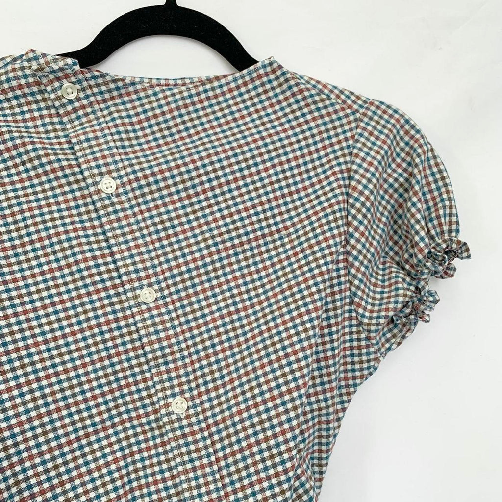Plaid asymmetric shirt
