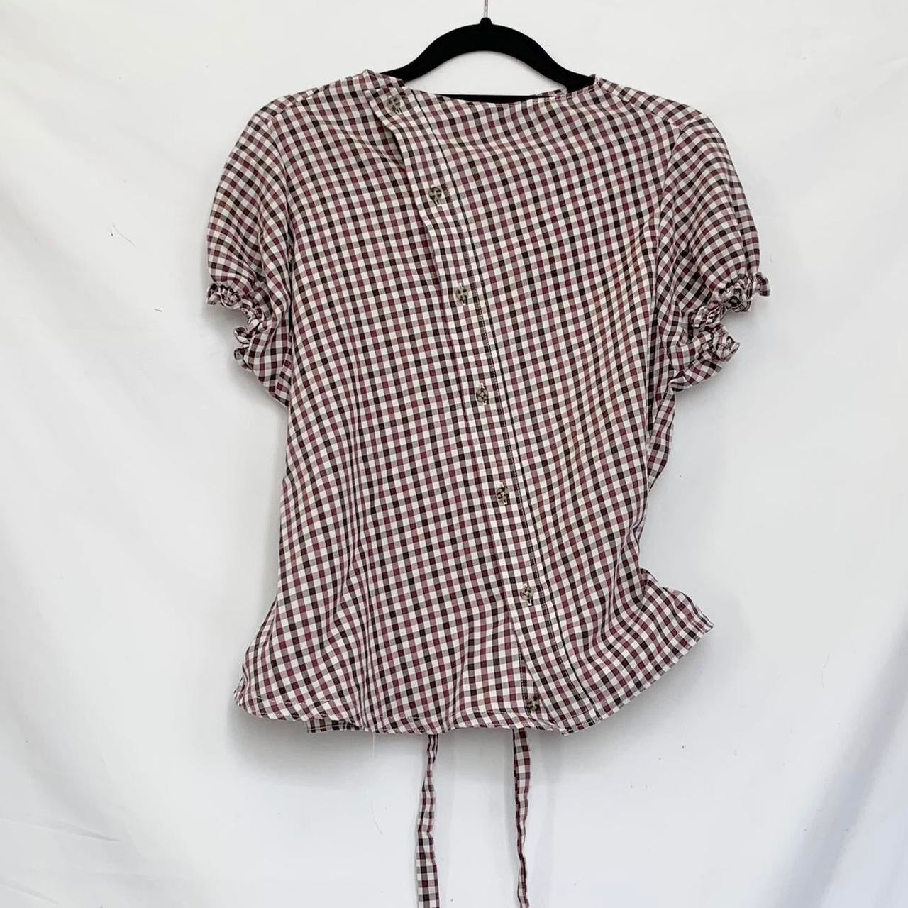 Plaid asymmetric shirt