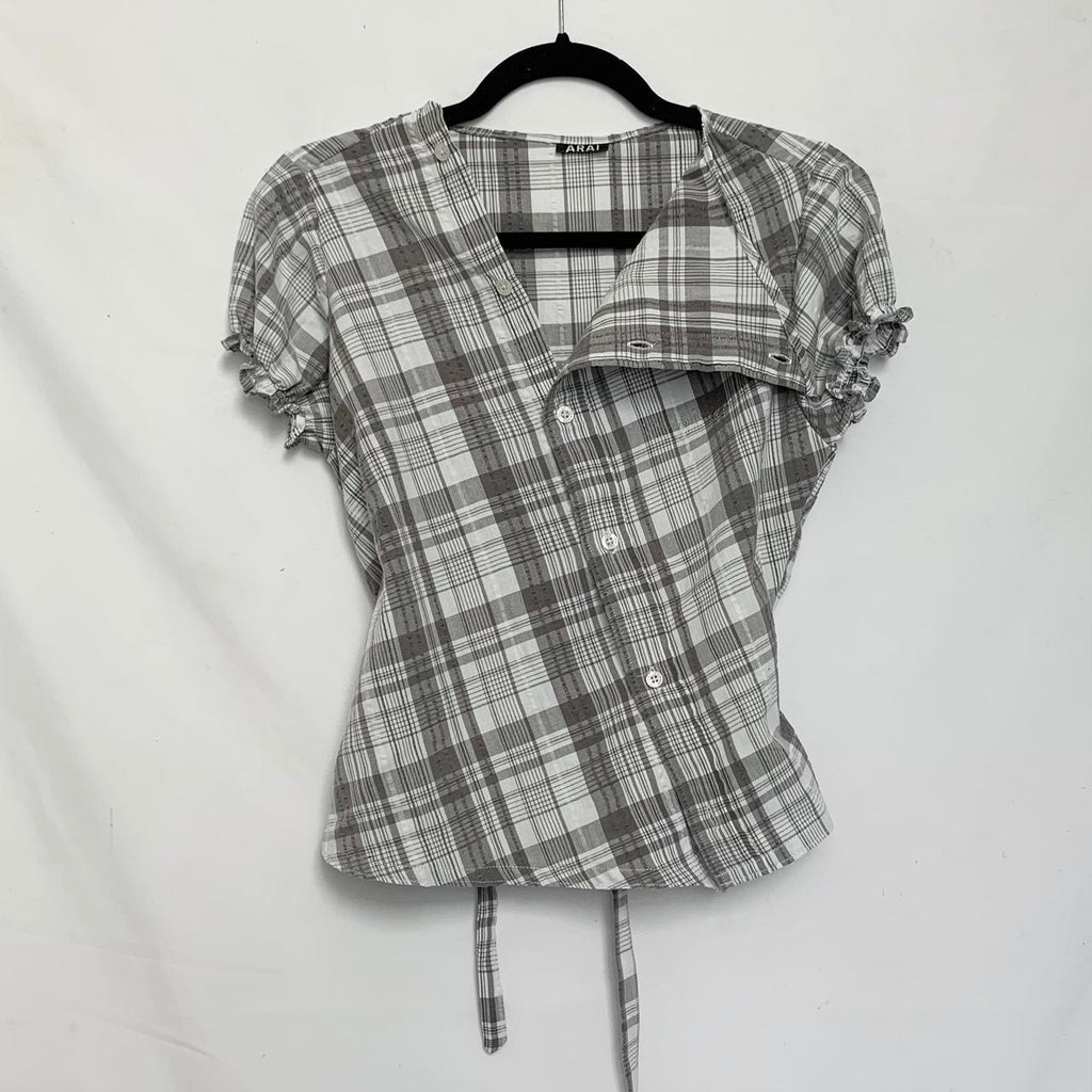 Plaid Asymmetric Shirt