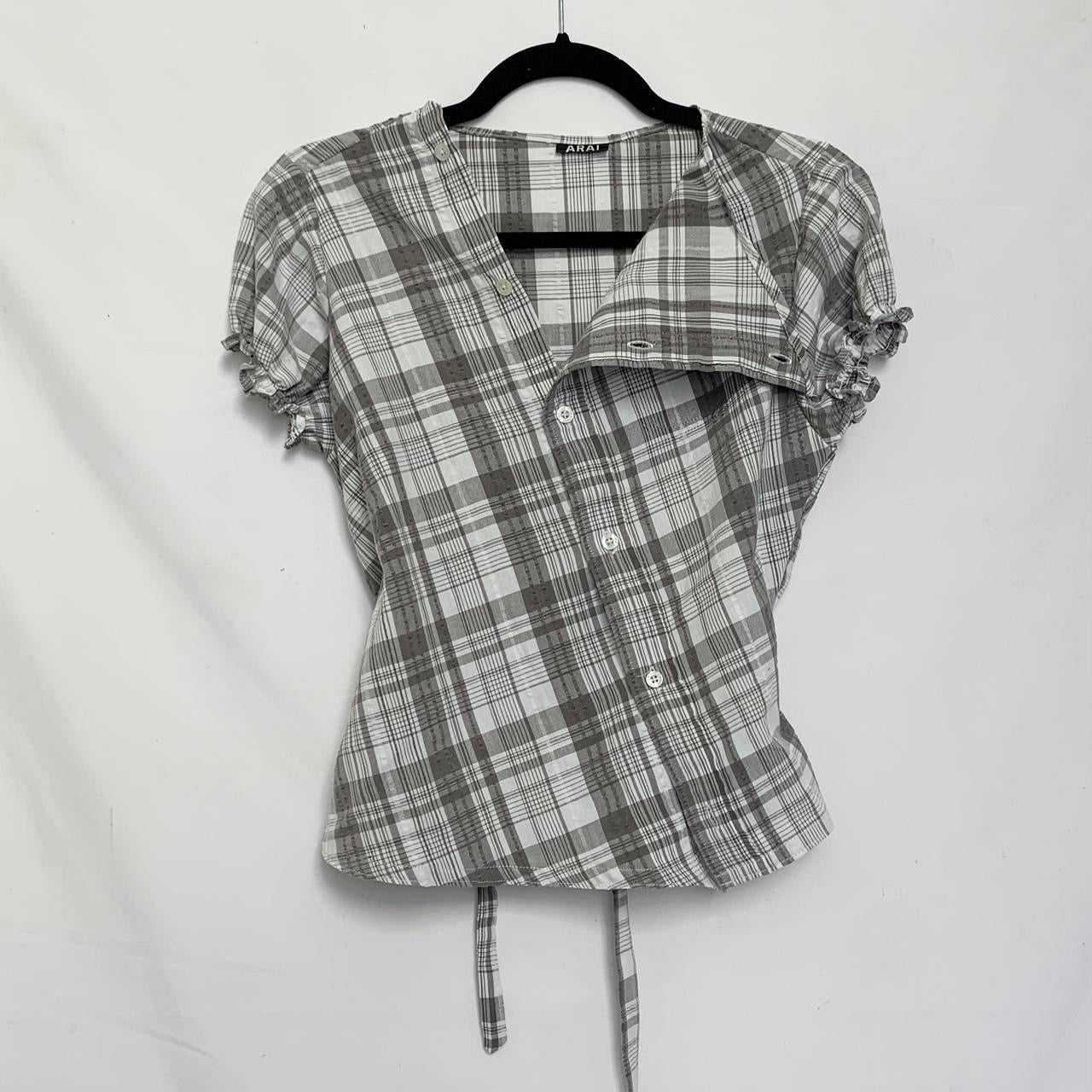 Plaid Asymmetric Shirt