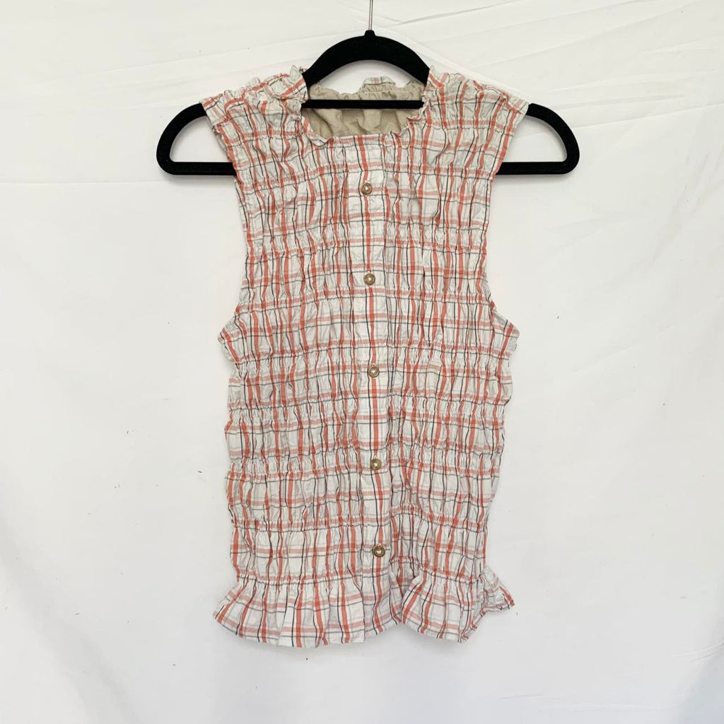 Plaid Ruched Tank Top
