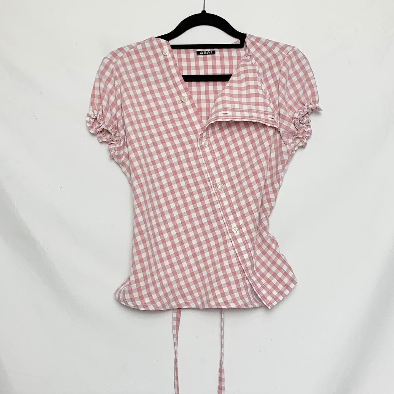 Checkered asymmetric shirt