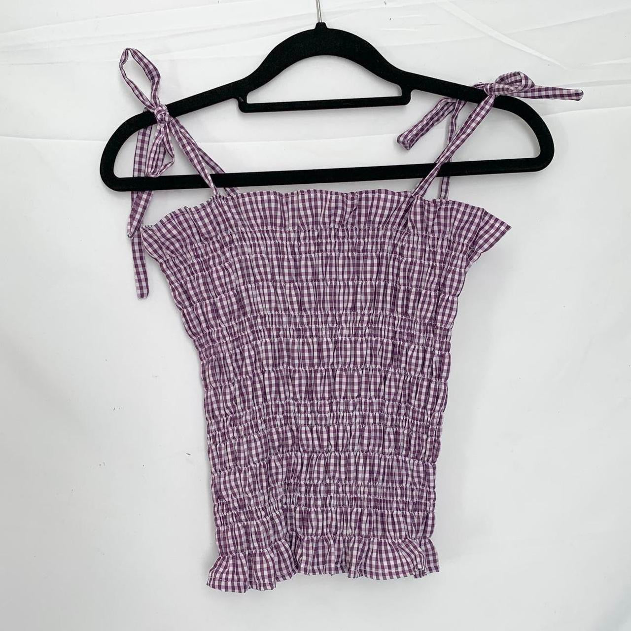 Gingham Ruched Cami Top