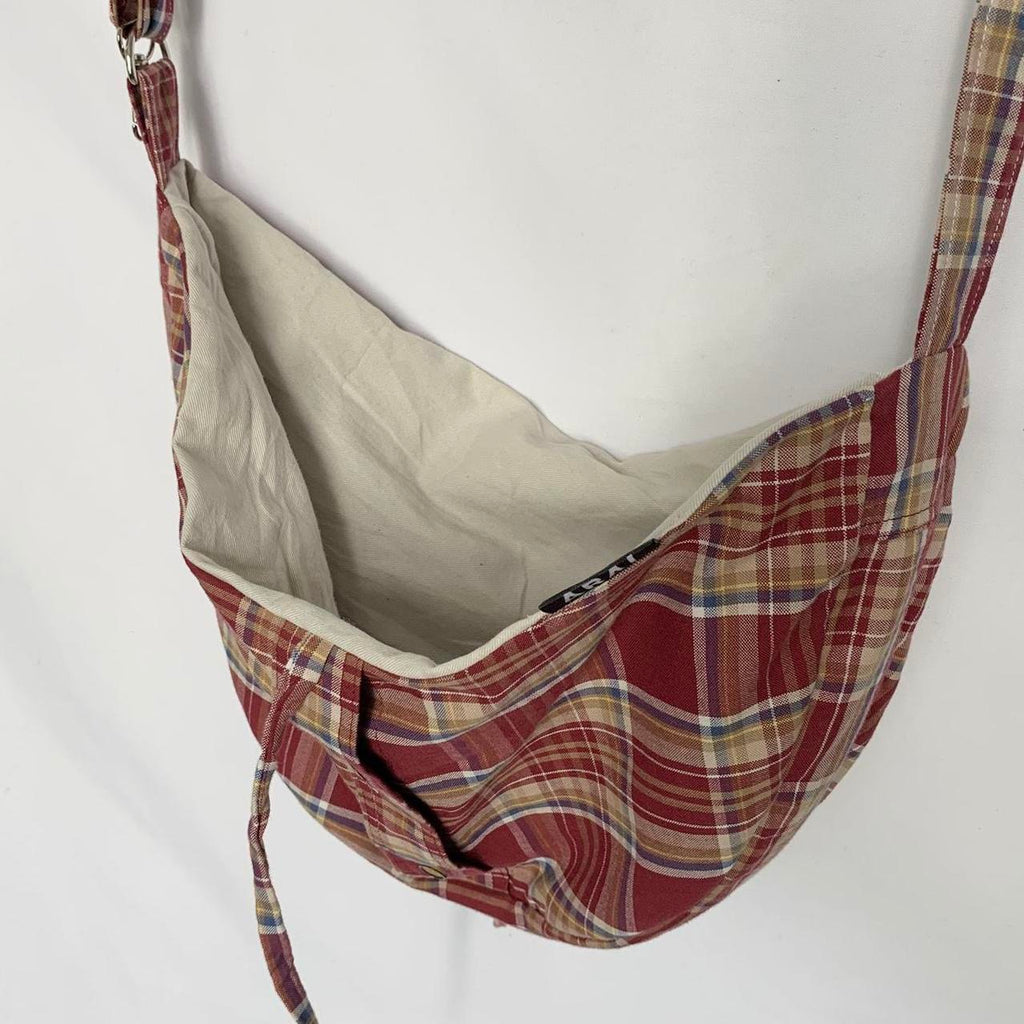 Plaid Crescent Bag
