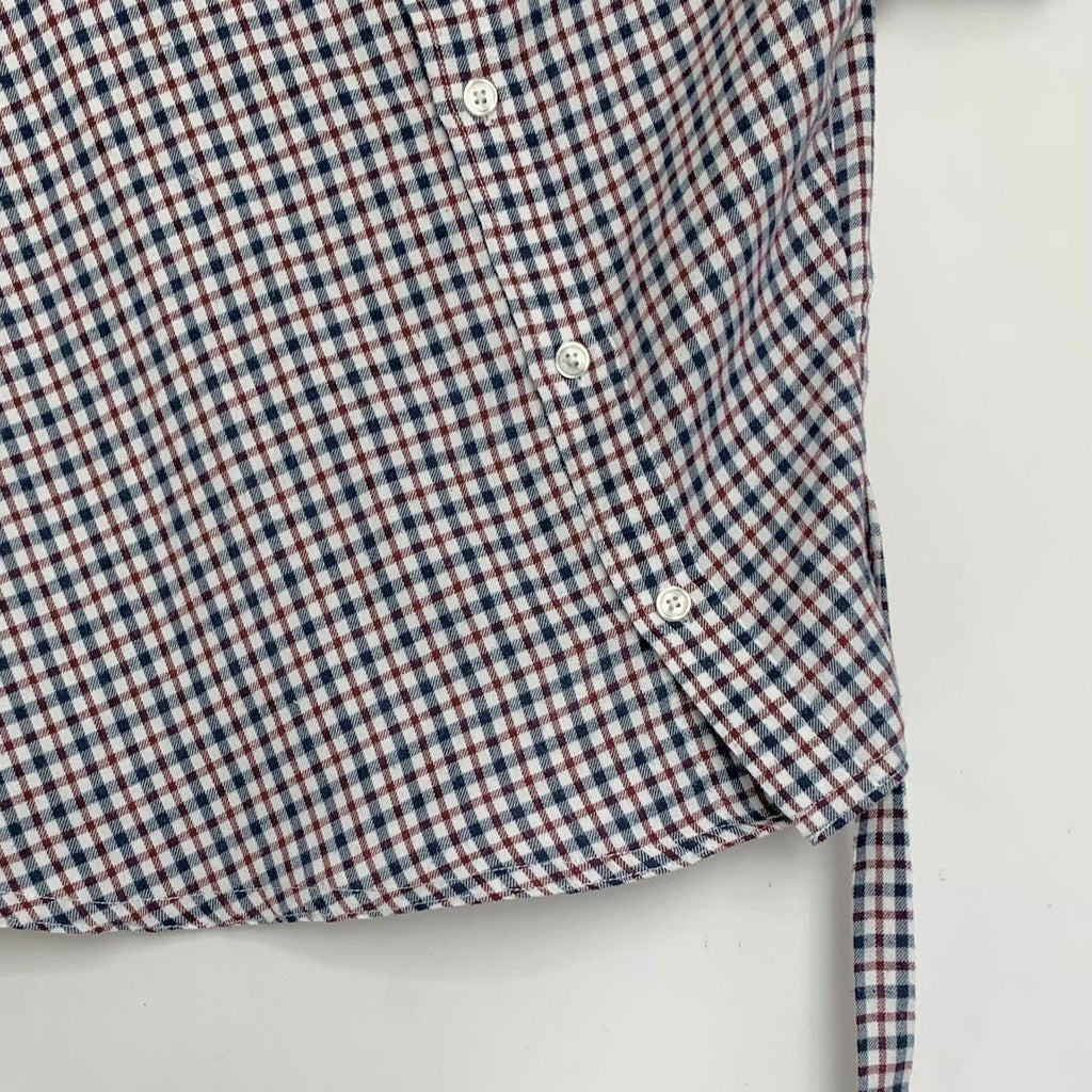 Plaid asymmetric shirt