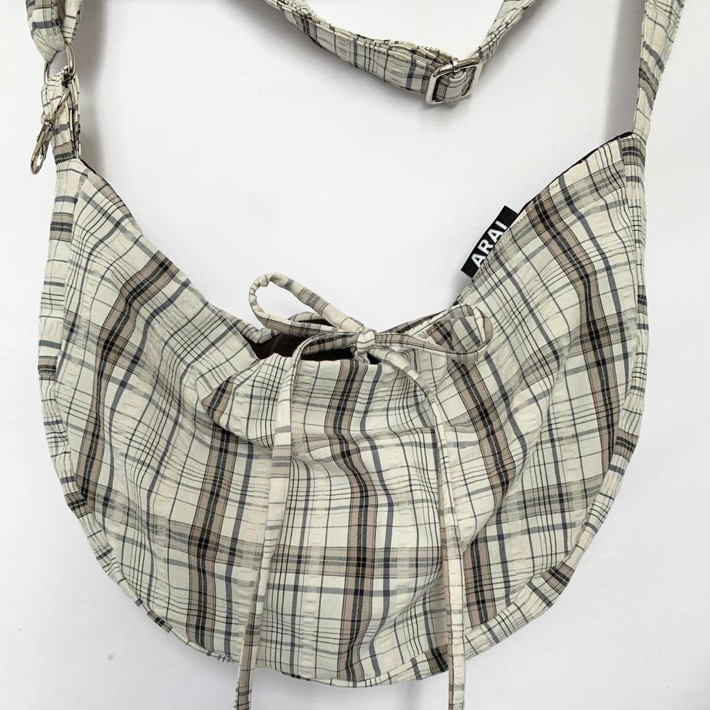 Plaid Crescent Bag