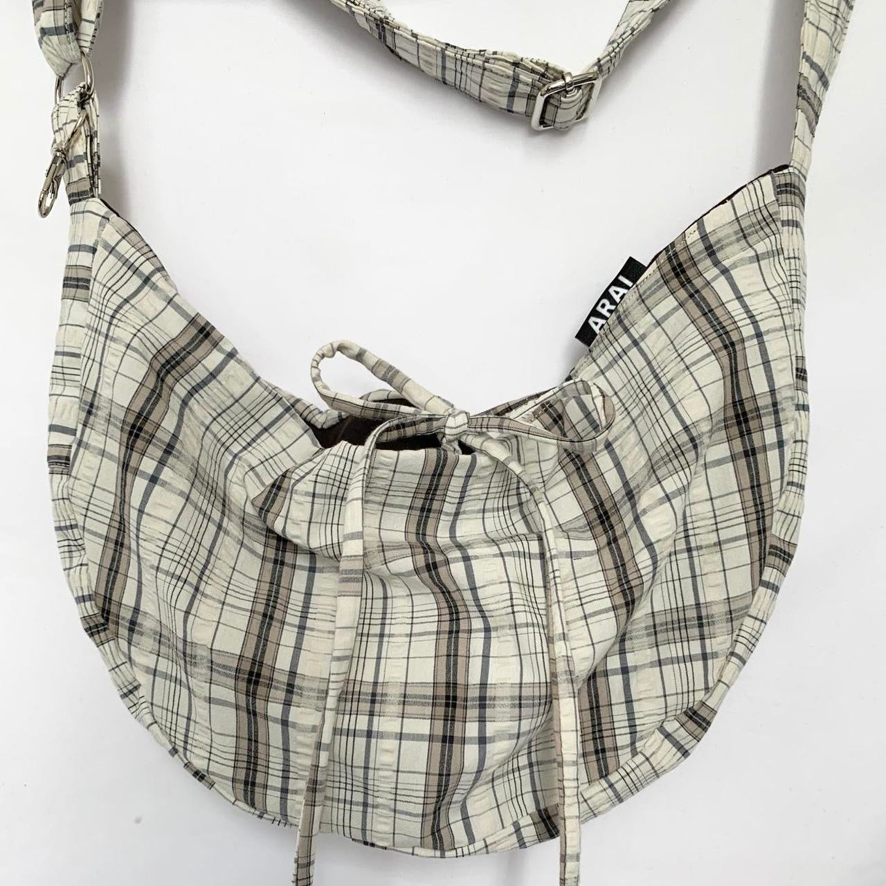 Plaid Crescent Bag