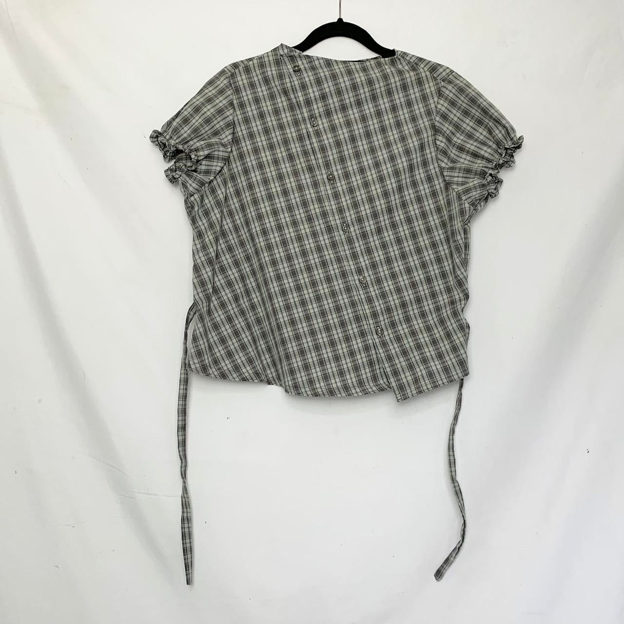 Plaid asymmetric shirt