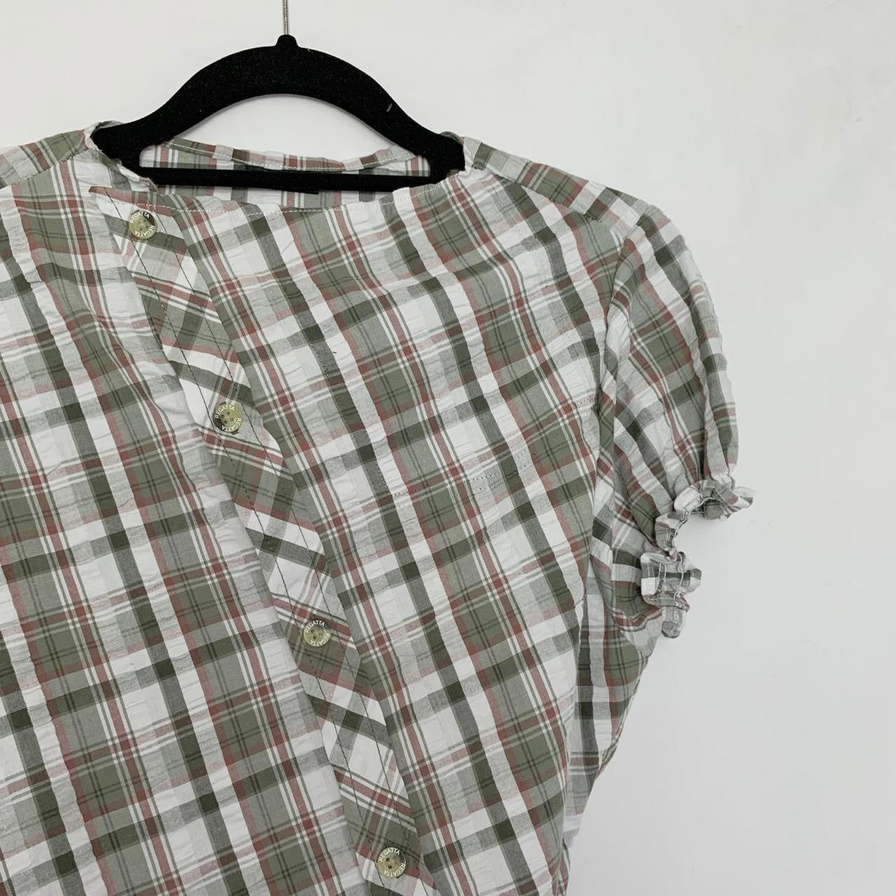 Plaid asymmetric shirt