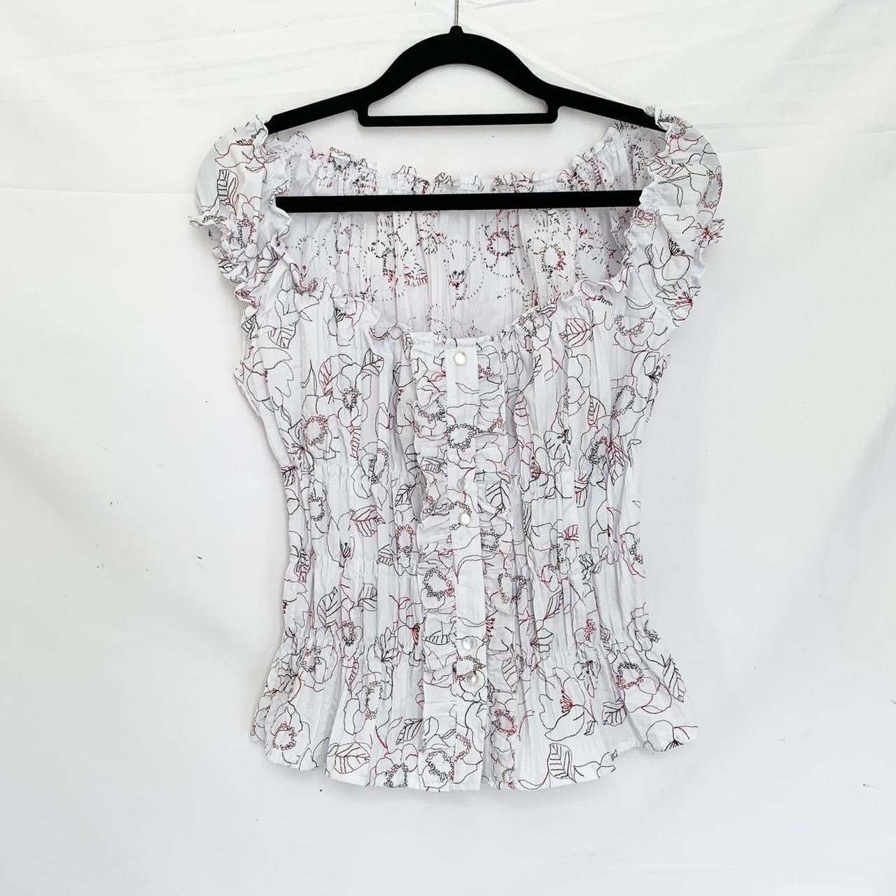 Floral Embroidered Milkmaid Top