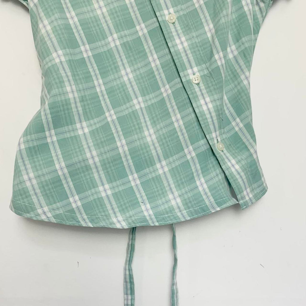 Plaid asymmetric shirt