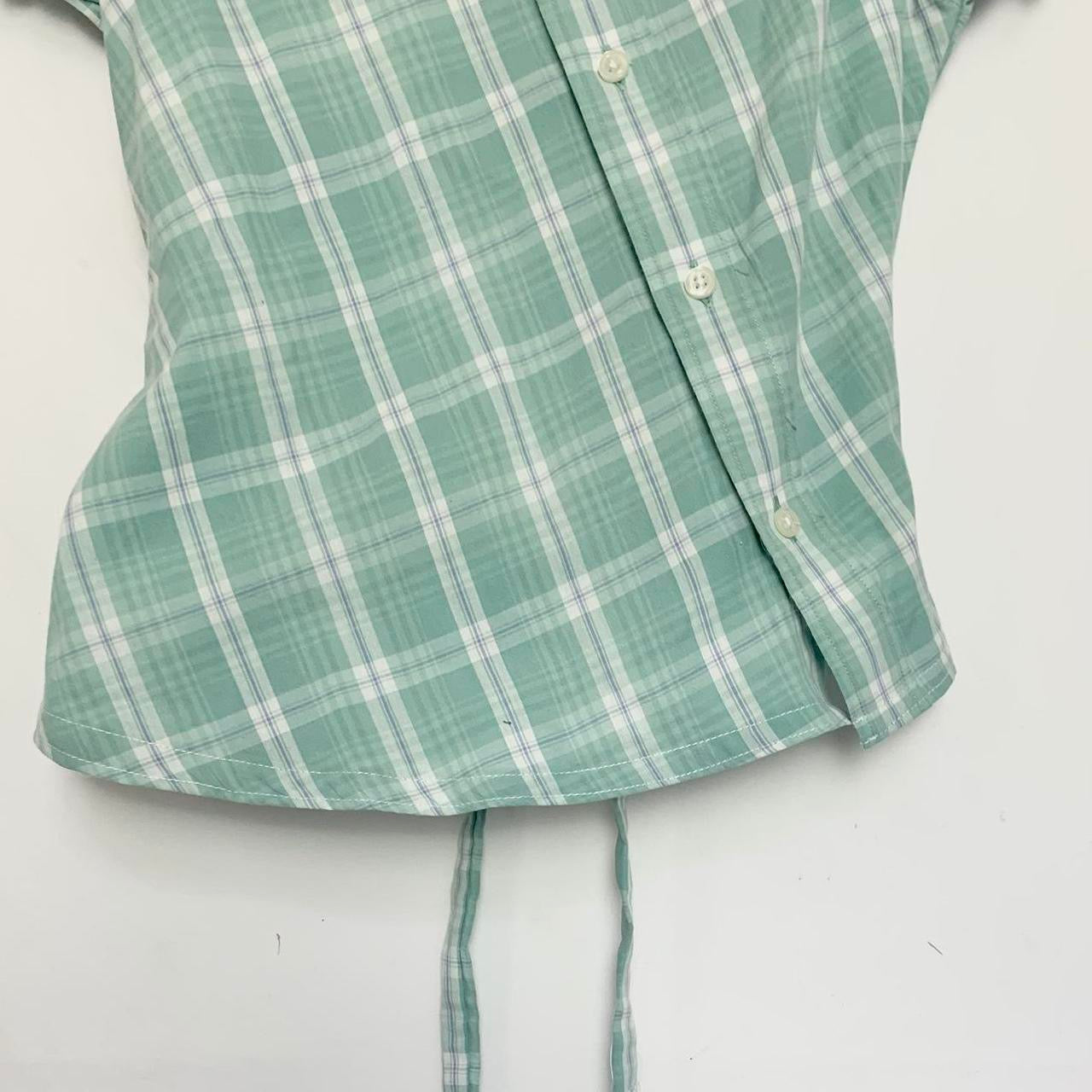 Plaid asymmetric shirt
