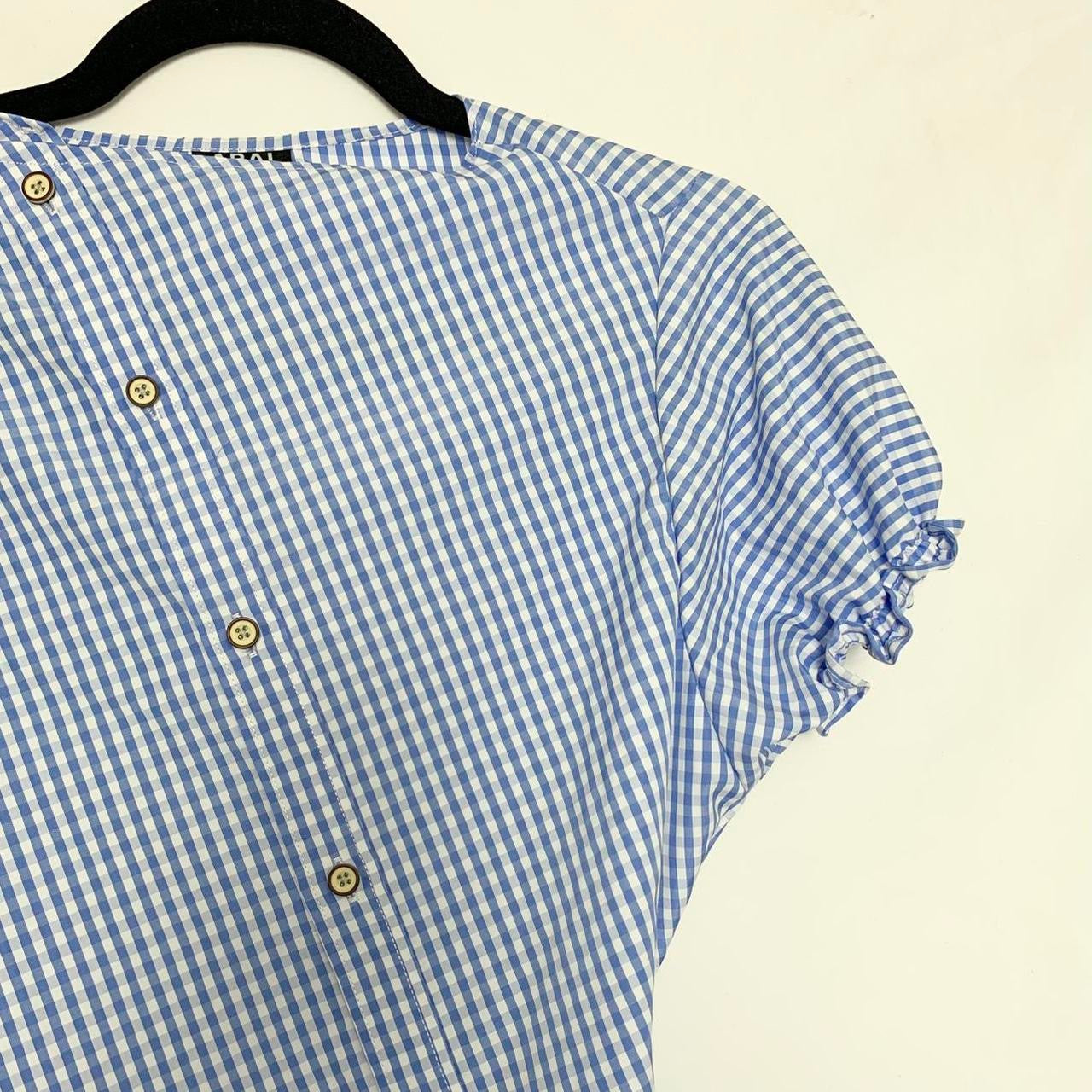Gingham asymmetric shirt