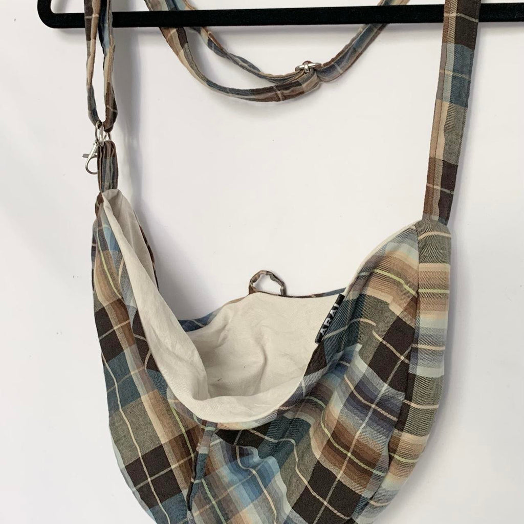 Plaid Crescent Bag
