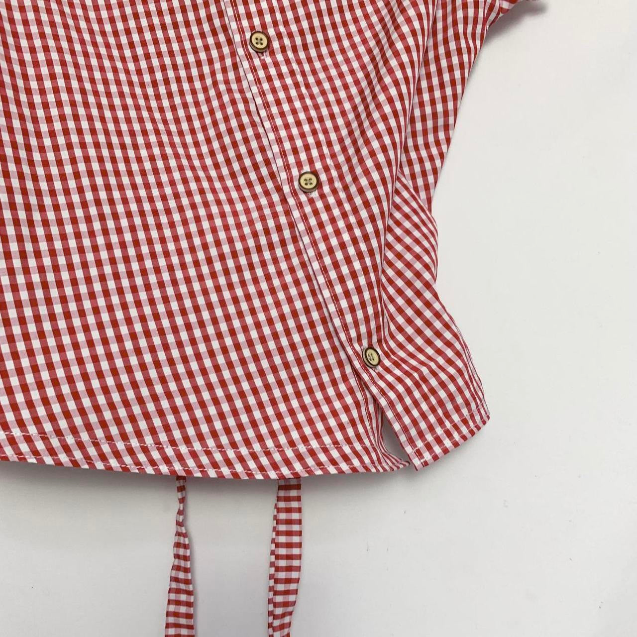 Plaid asymmetric shirt
