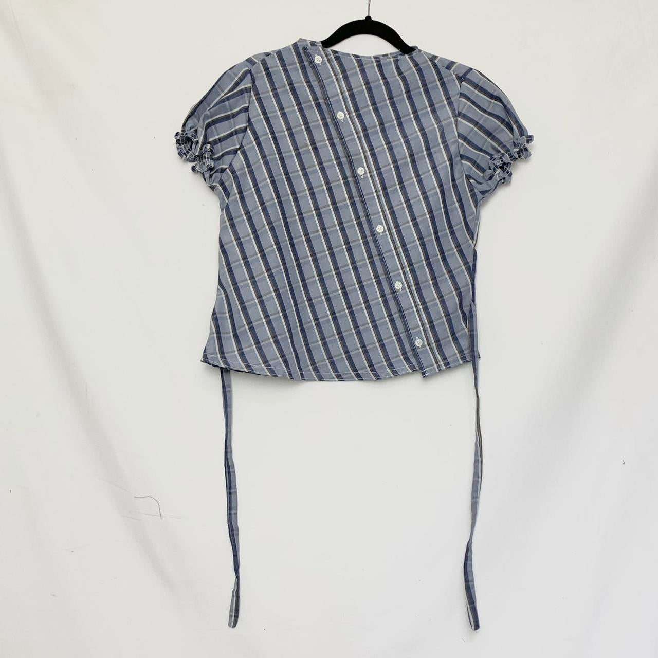 Plaid asymmetric shirt