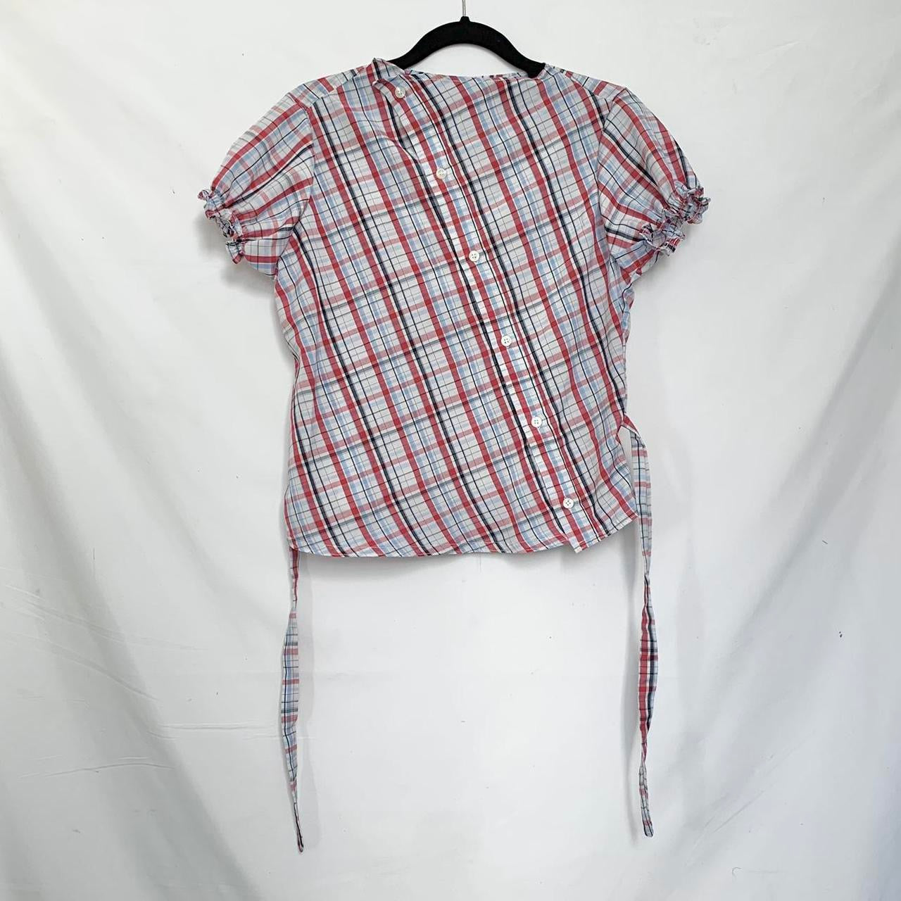 Plaid asymmetric shirt