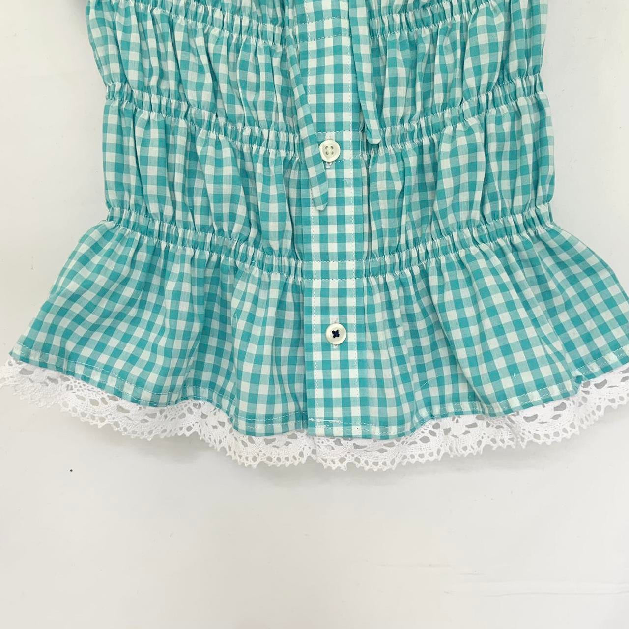 Checkered Milkmaid Top