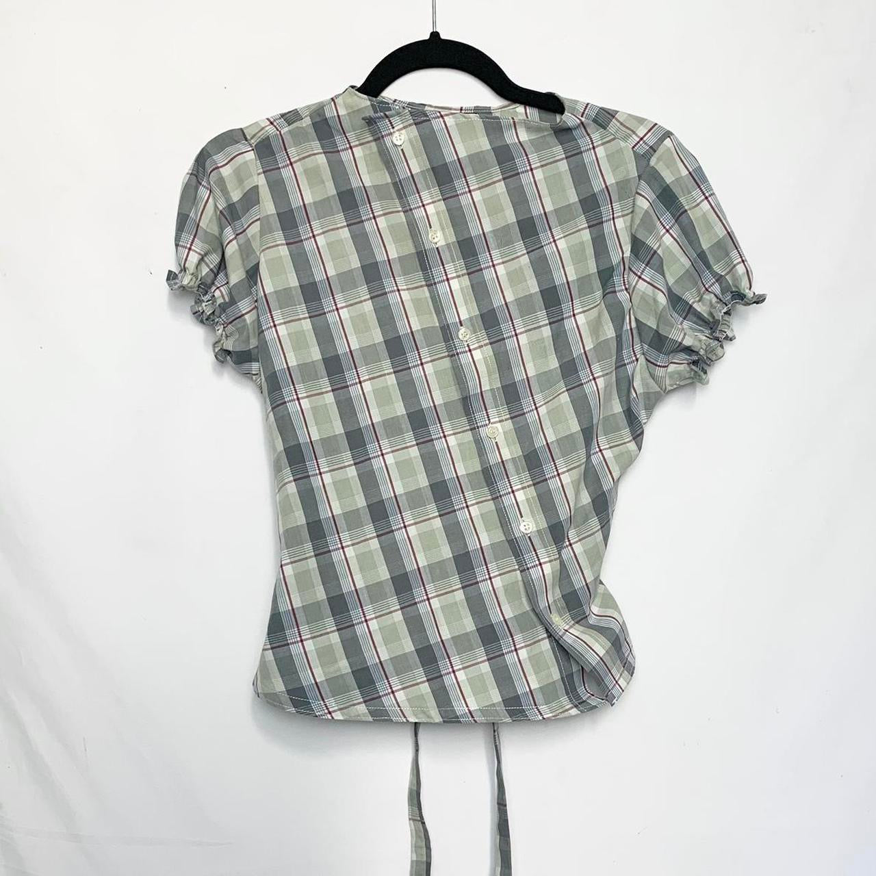 Plaid asymmetric shirt
