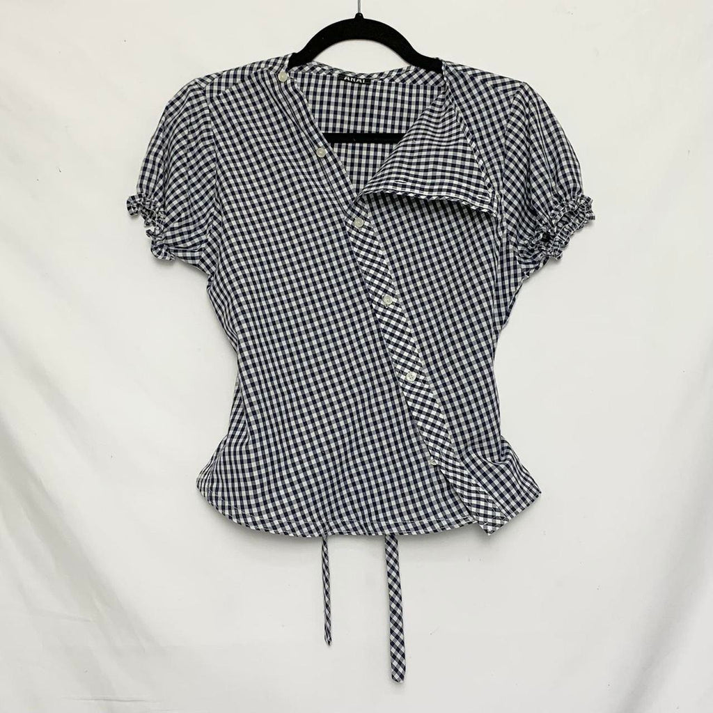 Gingham asymmetric shirt