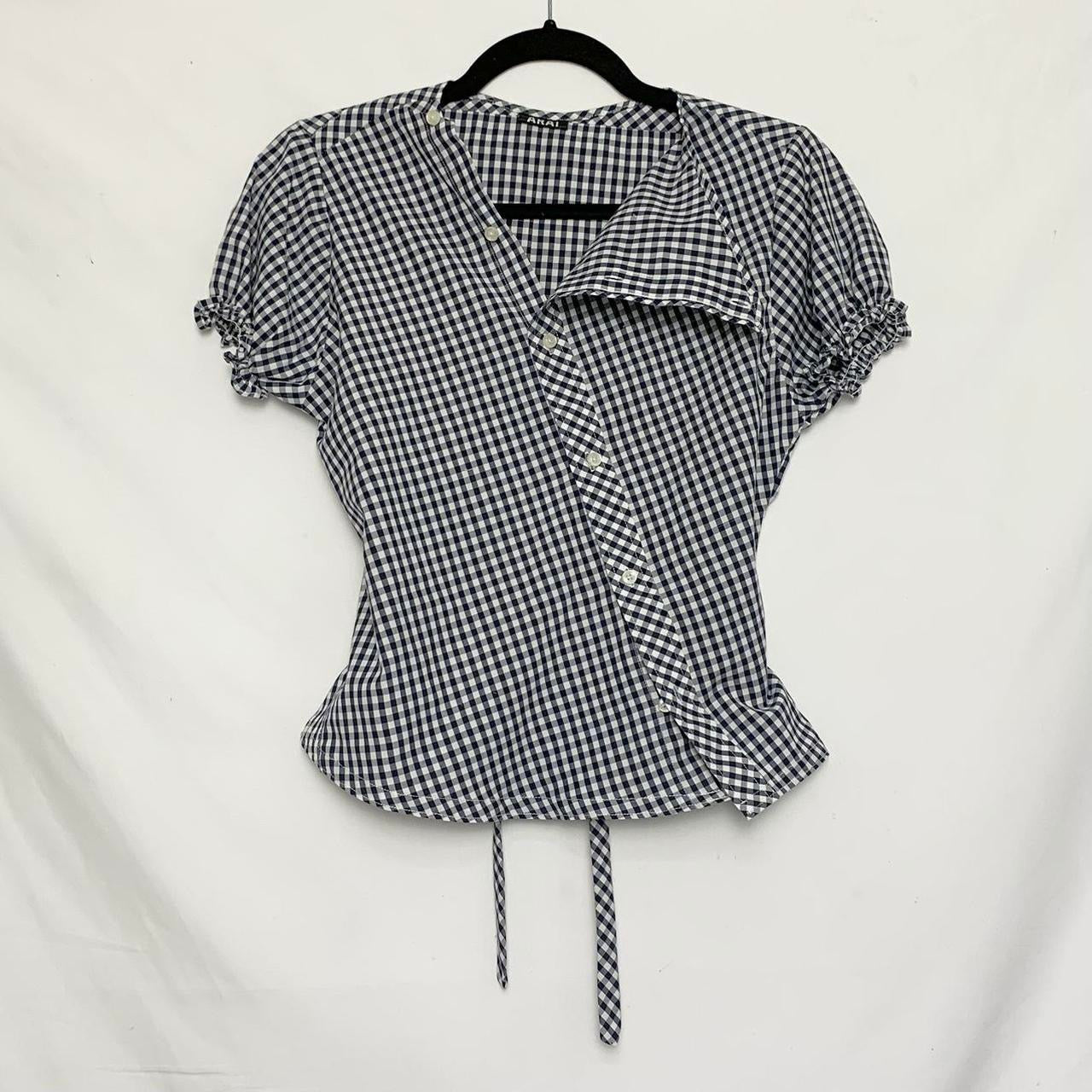 Gingham asymmetric shirt