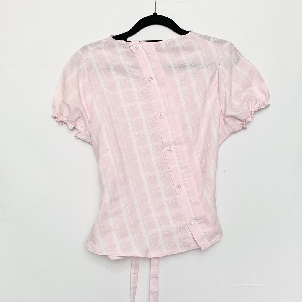 Plaid asymmetric shirt