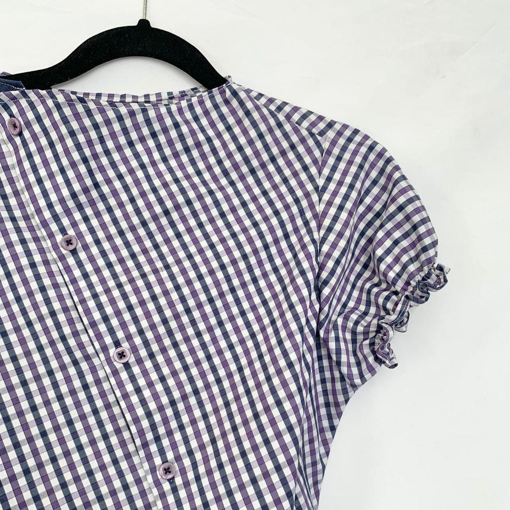 Plaid asymmetric shirt