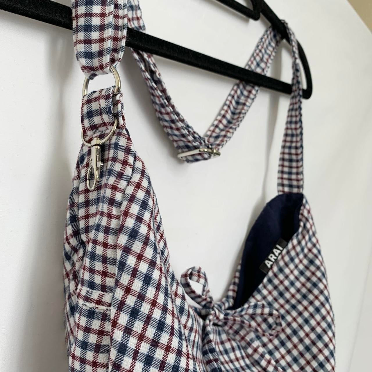 Plaid Crescent Bag