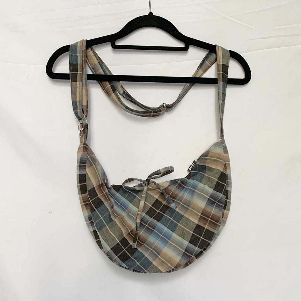 Plaid Crescent Bag
