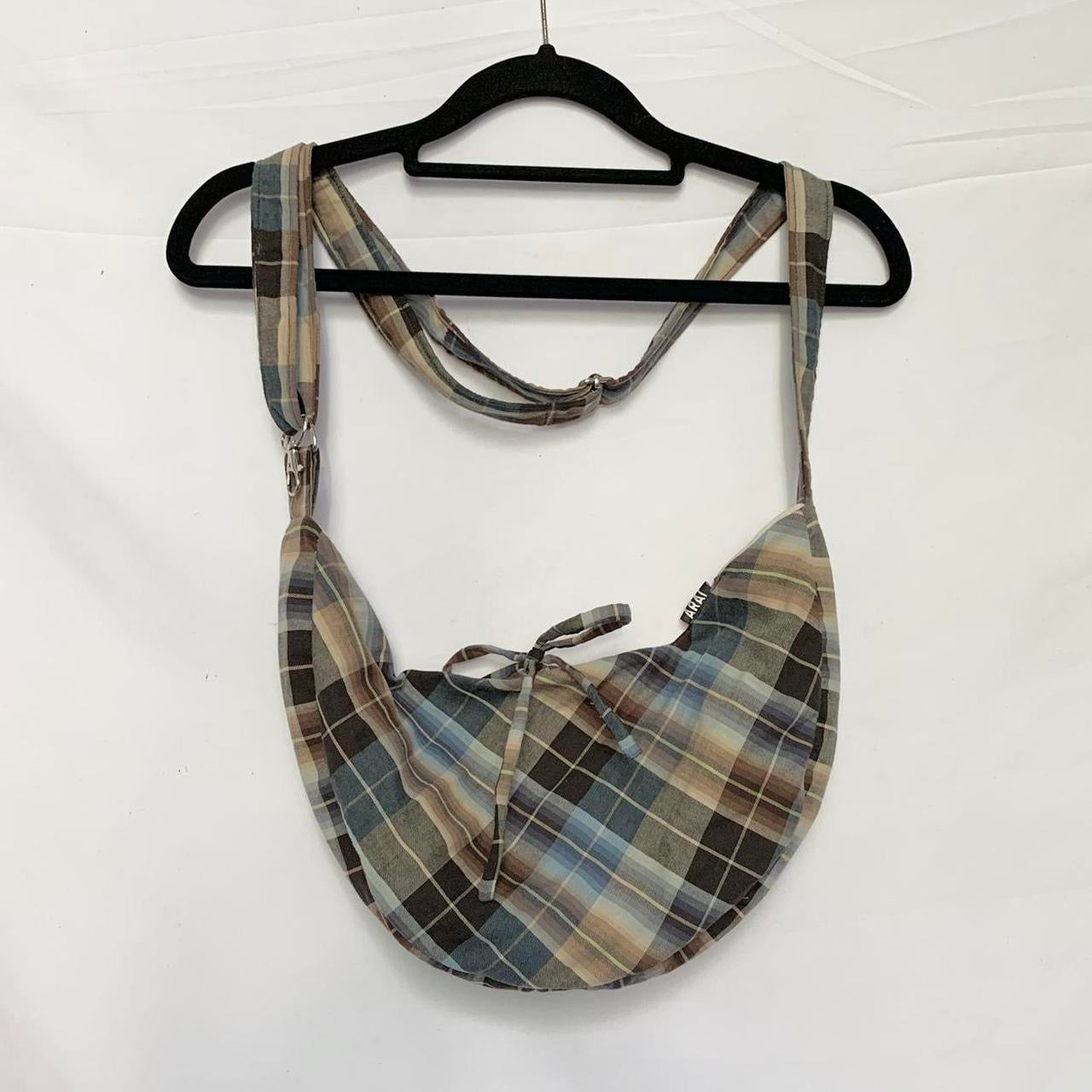 Plaid Crescent Bag