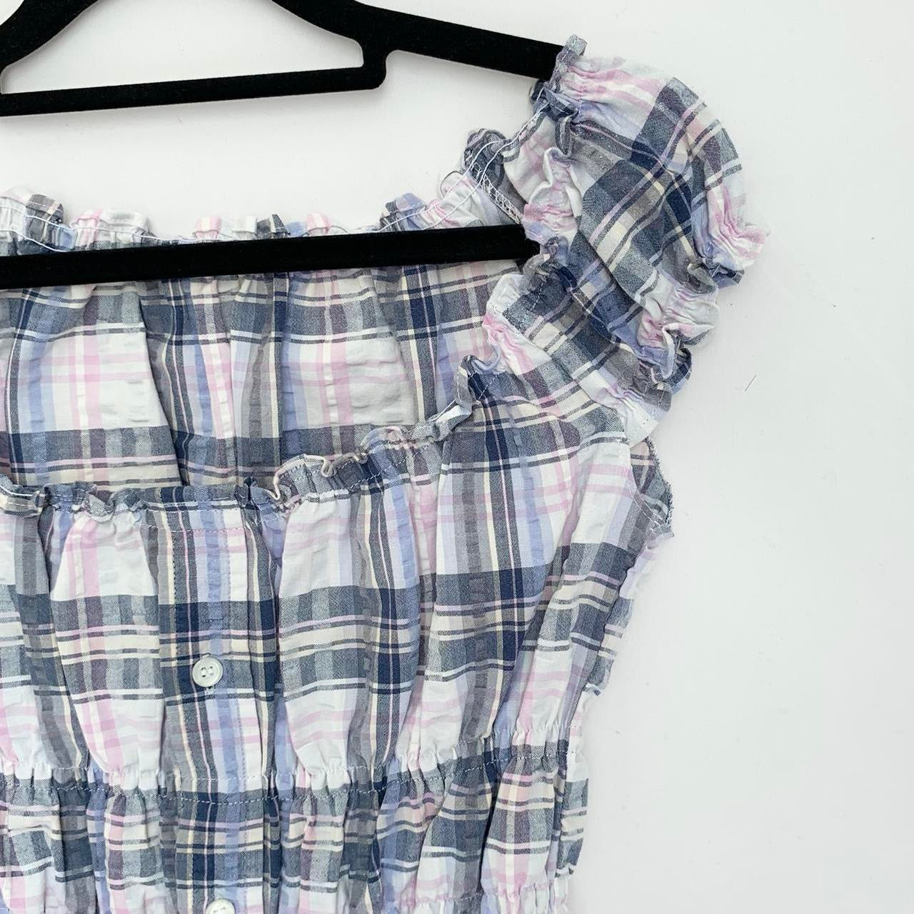 Plaid Milkmaid Top